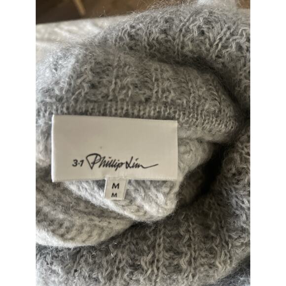 3.1 Philip Lim Gray Mohair Sleeveless Sweater High Low Size Medium - Picture 6 of 7